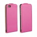 iPhone SE 5 5s - Genuine Leather Up Down Flip Protective Phone Cover Case - Rose
